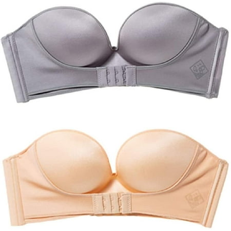 2 Pack Women Hand Shape Front/back Buckle Custom Lift Invisible Wirefree Anti-slip Strapless