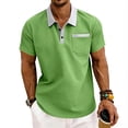 thumbnail image 4 of TKKCS Mens Polo Shirts with Pocket Short Sleeve- Summer Moisture Wicking Casual Performance Golf Shirts Green Size S, 4 of 8