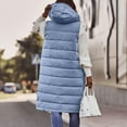 thumbnail image 5 of UQJfacai Long Puffer Vest Women Sleeveless Hooded Winter Coats Warm Quilted Vests Button Down Puffy Jacket Fall Casual Outerwear, 5 of 8