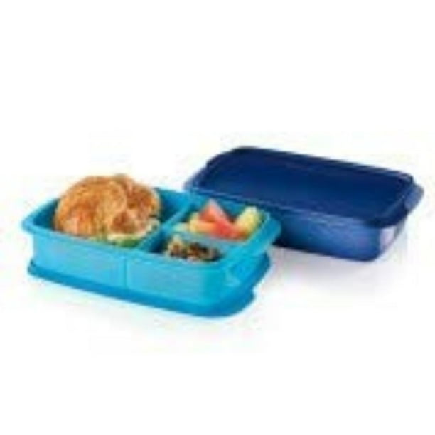 Lunch Container Box 3 Compartment with Airtight Lid (550 ml), Blue Divided Lunch container and