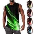 thumbnail image 1 of BADHUB Men's Workout Tank Tops Lighted Printing Graphic Sleeveless Muscle Shirts Workout Cut Off Tee Clearance Green L, 1 of 5