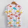 thumbnail image 3 of Flamingo Pattern T Shirts Basic T-Shirt Short Sleeve Ladies Tee Shirt Summer Graphic Clothing, 3 of 6