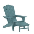 thumbnail image 2 of BizChair HDPE Adirondack Chair with Cup Holder and Pull Out Ottoman, All-Weather HDPE Indoor/Outdoor Lounge Chair in Blue, 2 of 11