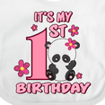thumbnail image 4 of Inktastic It's My First Birthday with Panda Bear Girls Baby Bib, 4 of 4