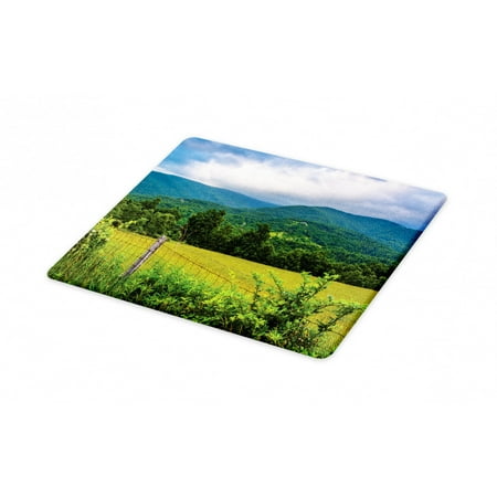 

Appalachian Cutting Board Rural Themed Photo of Old Fence and Mountains with Dramatic Sky Decorative Tempered Glass Cutting and Serving Board in 3 Sizes by Ambesonne