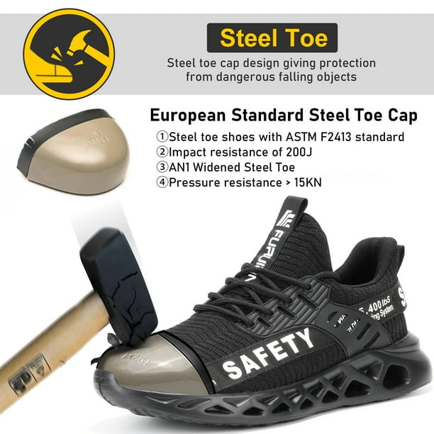 Furuian Steel Toe Shoes for Men Women Composite Work Shoes  display picture 1
