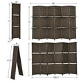 thumbnail image 3 of Giantex 6 Panels Room dividers, 6Ft Hand-Woven Fiber Freestanding Wall Divider, Portable Wooden Partition Separators, Brown, 3 of 6
