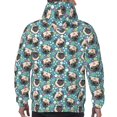 thumbnail image 7 of Pofeuu PUG HEAD And Flower Print Mens Casual Hooded Collar Drawstring Hoodies Pullover Sweatshirts Casual Long Sleeve Shirts-Small, 7 of 7