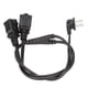 thumbnail image 1 of Extensión de cable de alimentación en Y, divisor NEMA 1‑15P macho a NEMA 1‑15R hembra doble, 2 pies, 18 AGW, 10 A, enchufe estadounidense, 125 V, 1 of 12
