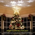 Rosnek Christmas Tree Topper Lighted with Snowflake Projector, 3D