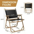 thumbnail image 6 of 54.5*58*73.5cm Large Aluminum Frame 600D Khaki Oxford Fabric Loading 100kg Imitation Wood Grain Spray Paint Camping Chair Black, 6 of 7