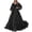 Black, variant on Women Evening Dress V Neck Lantern Sleeve Shiny Sequin Beading Padded A-line Floor Length Mesh Double-layered Cocktail Party Dress Formal Prom Gown