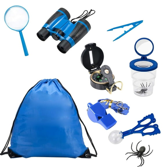 Aooww Explorer Kit & Bug Catching Kit, 8 Pcs Outdoor Exploration Safari Kit Camping with Binoculars, Adventure, Hunting, Hiking, Educational Toy Gift for 3-12 Years Old Boys Girls