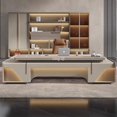 thumbnail image 3 of Designer Light Luxury Office Desk Boss Secretary Free Shipping Executive Computer Desk Corner L Shaped Mesa Escritorio Furniture My Lux Decor Round, 3 of 27