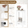 thumbnail image 5 of Giantex Tall Nightstand, 2-Tier End Table w/Wooden Legs, Sofa Bedside Table for Small Spaces, White, 5 of 5