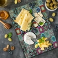 thumbnail image 5 of Moroccan Cutting Board, Arrangement of Ceramic Mosaic Tiles and with Mathematical Geometric, Decorative Tempered Glass Cutting and Serving Board, Large Size, Multicolor, by Ambesonne, 5 of 5
