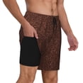 thumbnail image 2 of Balery Dark Brown Glitter Bañador para hombre, shorts de playa de secado rápido con entrepierna y forro de compresión-Large, 2 of 6