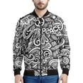 thumbnail image 4 of Chaqueta con cremallera con estampado de olas del océano vintage para hombre, chaqueta holgada informal de manga larga con estampado 3D de autobús de la paz y plumas, abrigo de calle, 4 of 5