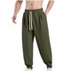 thumbnail image 2 of Pantalones largos para hombre, informales, a la moda, con cintura elástica, lisos, con bolsillos, para exteriores, de poliéster., 2 of 6