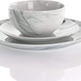 thumbnail image 3 of Fine Marble 16 Piece Stoneware Dinnerware Set in Black and White, 3 of 6