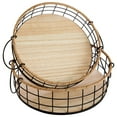 thumbnail image 6 of 2 Pack Round Wire Baskets with Handles, Metal Storage Trays for Home Decor (2 Sizes), 6 of 10
