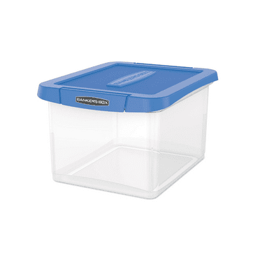 Bankers Box Heavy Duty Plastic File Storage, Letter/Legal, 14 x17.38 x10.5 , Blue