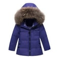 thumbnail image 4 of ZCFZJW Toddler Girl Snowsuit Two Piece Kids Solid Color Thickening Down Jacket Winter Hooded Warm Fuzzy Coat +Long Snow Bib Pants Kids Windproof Skiing Suit Purple 5 Years, 4 of 7