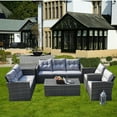 thumbnail image 3 of Abrihome Popular Patio Wicker Sectional Sofa with Storage Box, 6 Pieces, 3 of 9
