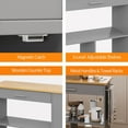 thumbnail image 6 of Sobaniilo Kitchen Island on Wheels with Large Work Countertop, Storage Island & Cart with 3-Tier Spice Rack, 3 Open Shelves and 1 Drawer, Grey, 6 of 7