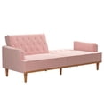 Mr. Kate Stella Vintage Convertible Sofa Bed Futon, Pink Velvet