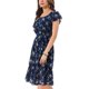 thumbnail image 4 of Vestido Midi de Invitada de Boda Floral con Cuello Cuadrado y Mangas de Volante para Mujeres INSPIRE CHIC en Azul L, 4 of 5