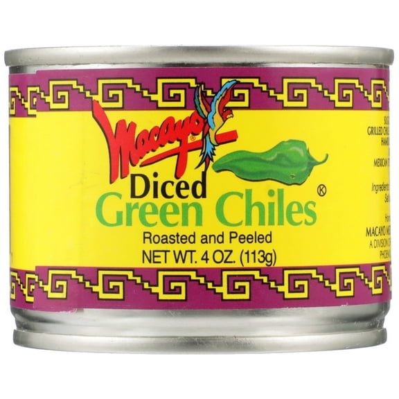 Macayo's Canned Diced Green Chiles Roasted and Peeled, 4oz
