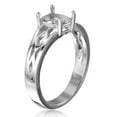 thumbnail image 4 of Rhodium Plated Sterling Silver 925 Out Shank Single Mounting Ring Jewelry Female Male Unisex Size 5, 4 of 4