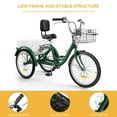 thumbnail image 4 of Dextrus Adult Tricycle, 26 Inch 3 Wheel Bikes, 1 Speed Trike Bike for Adults with Removable Baskets, Cruiser Bike for Seniors Women Men Shopping Picnic Outdoor Sports, Green, 4 of 6