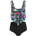 thumbnail image 2 of Sonducket Traje de baño sin mangas de cintura alta con estampado de hojas digitales de piezas para mujer Traje de baño Numero 5 SG Sonducket OD001368-28, 2 of 4