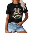 thumbnail image 2 of Merry Christmas T-Shirt Glittering Christmas tree Graphic Short Sleeve Shirt for Women, 2 of 5