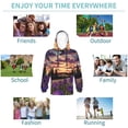 thumbnail image 5 of Honeii Starry Night Purple Irises Pattern Long-Sleeve Hooded Sweatshirt Pullover Hoodie for Boys and Grils-X-Large, 5 of 6