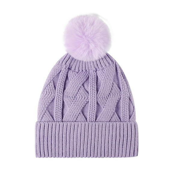 Wancir Women Winter Warm Crocheted Hat Windproof Beanies Caps Thick Fleece Lining Cold Weather Wool Knit Beanie