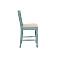 thumbnail image 3 of Linon Marino Full Back Wood Counter Stool, 24" Seat Height, Blue with Rub Through Finish, 3 of 7