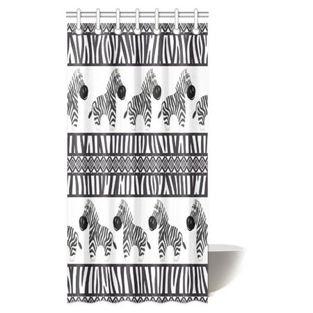 Animal Print Bathroom Decorating Ideas MYPOP Zebra Print Decor Shower Curtain, Cute African Animal Zebra and Zebra Skin Fashionable Trendy Decorating Bathroom Set with Hooks, 36 X 72 Inches ()