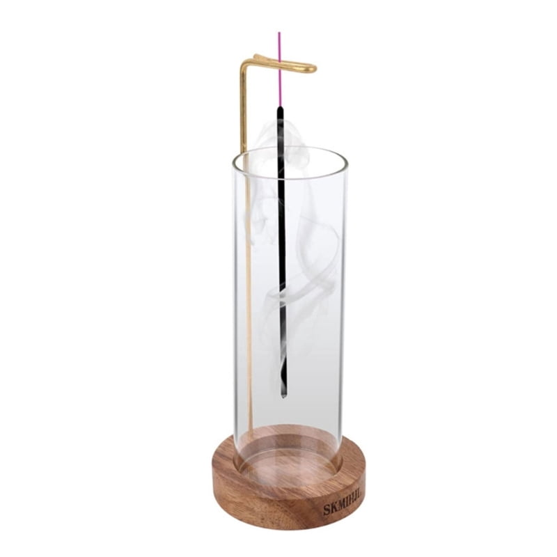 Incense Holder for Stick Anti-Ash Flying with Removable Glass Ash Catcher Mess-Free Incense Burners Meditation Home