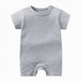thumbnail image 2 of KPOPLK Baby Boy Pajama Lightweight Short Sleeve Baby Romper Jumpsuit with Snap Closure Infant Newborn Boy Sleep Clothes Size 6-9 Months,Grey, 2 of 4