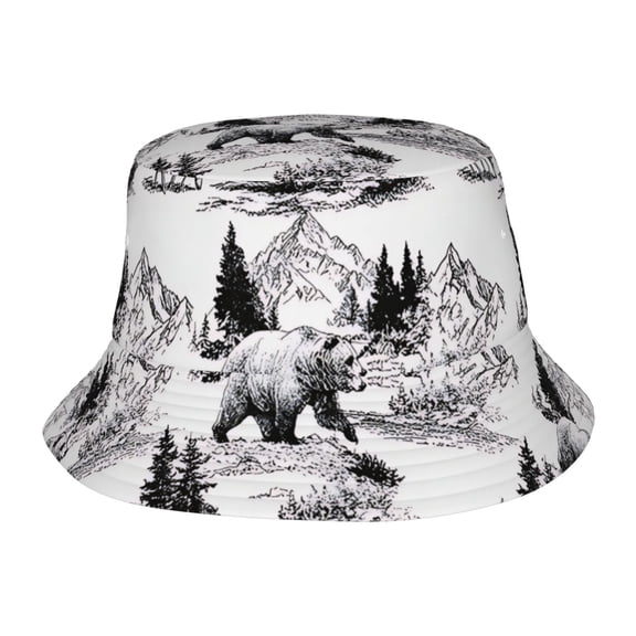Bear Deer Fisherman's Hat Lightweight and Breathable Sun Hat Suitable for Both Men and Women