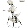 thumbnail image 6 of Dkeli Foldable Massage Chair Portable Adjustable Tattoo Spa Therapy Chair Leather with Free Carry Case, Cream, 6 of 6