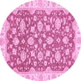thumbnail image 1 of Ahgly Company Indoor Round Oriental Pink Traditional Area Rugs, 3' Round, 1 of 4