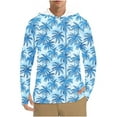 thumbnail image 2 of Qgtaibl Men's Quick Dry Hiking Hoodies Sun Protection Long Sleeve S Hooded Shirts UV UPF 50+ Rash Guard T-Shirt Summer Outdoor Fishing Hiking Tops (Sky Blue), 2 of 8