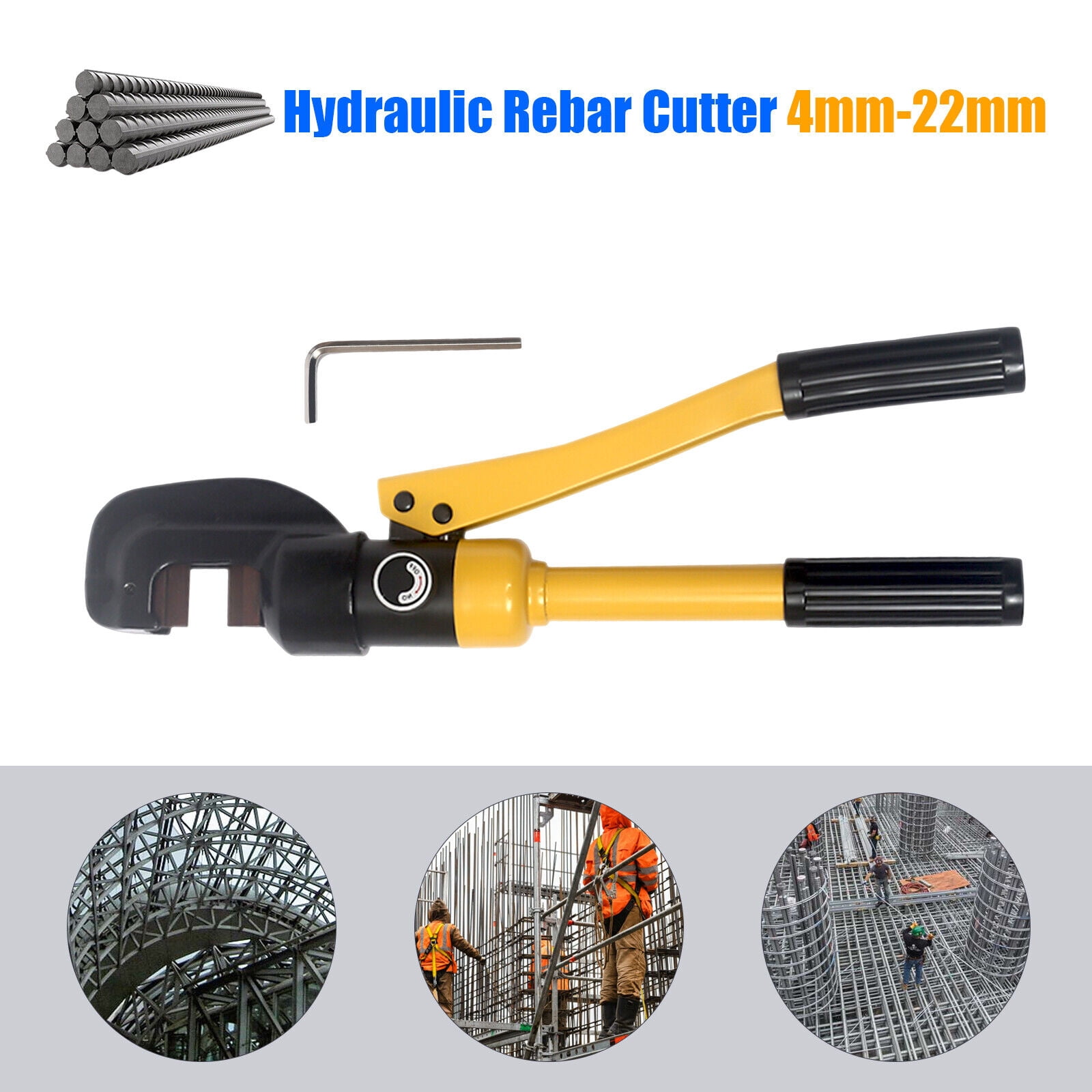Hydraulic Rebar Cutter Steel Bolt Chain Cutting Tool 22mm 12 Ton with Box HY-22
