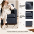 thumbnail image 3 of CHITA Swivel Accent Chairs Set of 2 for Living Room, Comfortable Arm Chairs for Bedroom, Faux Leather in Navy Blue, 3 of 16