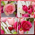 thumbnail image 6 of Pink Rose Tulip Wreath Spring Wreaths For Front Door 17.7In Artificial Floral Door Wreath For Spring Summer Decor Spring Floral Door Wreaths For Outdoor Indoor Window Wall Porch Farmhouse Home 1 Pack, 6 of 6