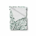 thumbnail image 2 of Sage Soft Flannel Fleece Blanket, Pattern with Leaves Environment Nature Simplicity Summer Spring Plants Garden, Cozy Plush for Indoor and Outdoor Use, 50" x 70", Reseda Green White, by Ambesonne, 2 of 6